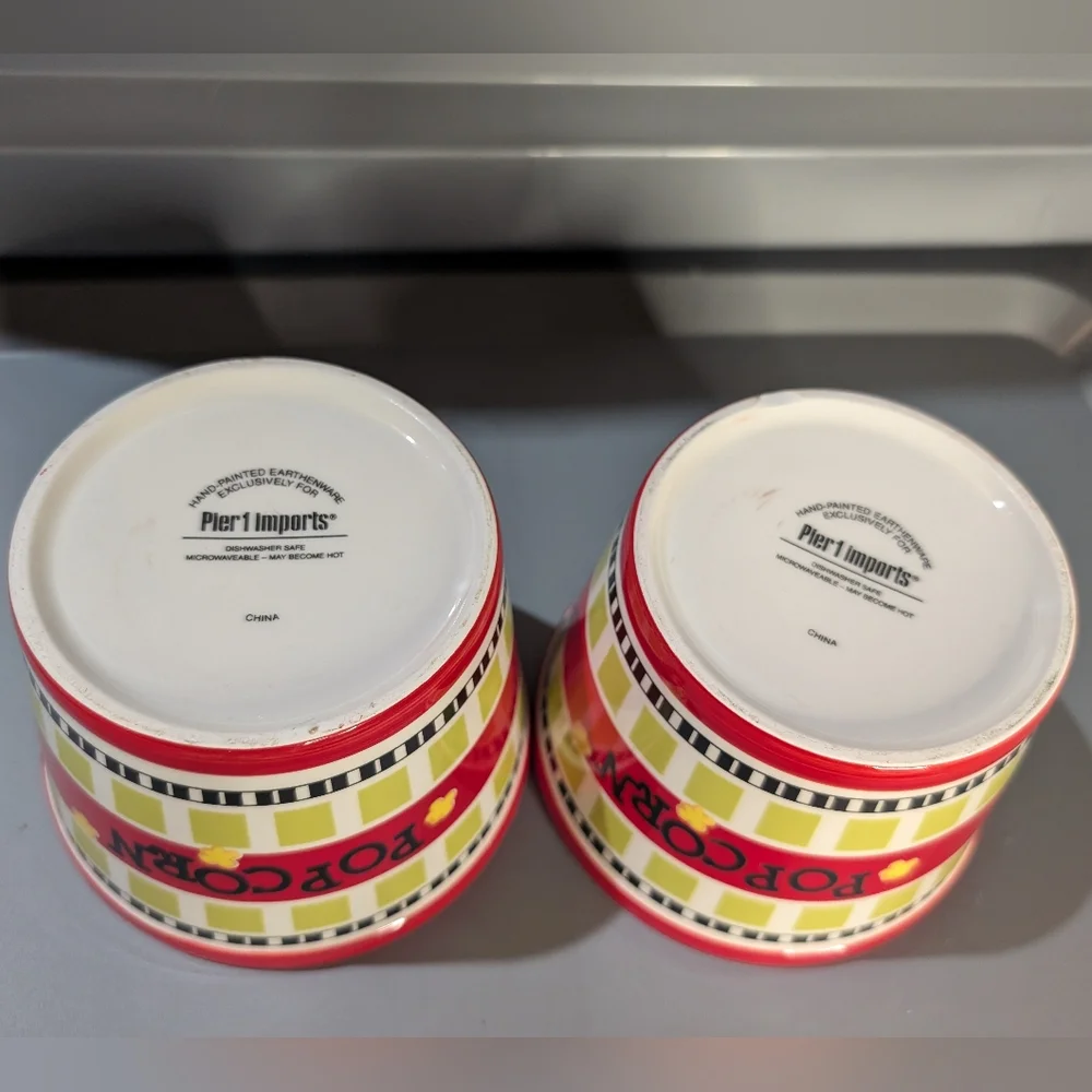 Pier‎ 1 Imports set 2 vintage popcorn pop art 5